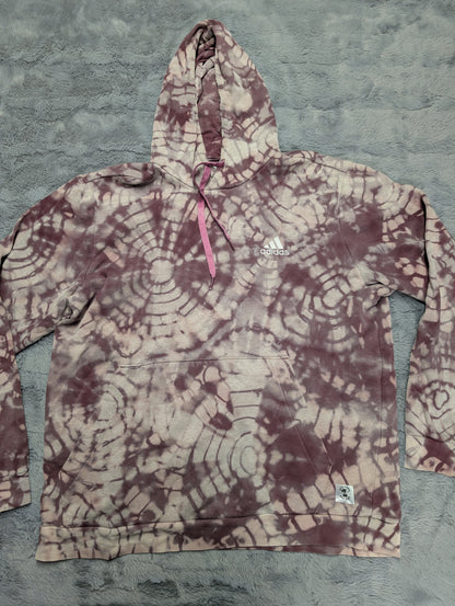 Adidas Dusty Rose Reverse Tie Dye Hoodie Sweatshirt