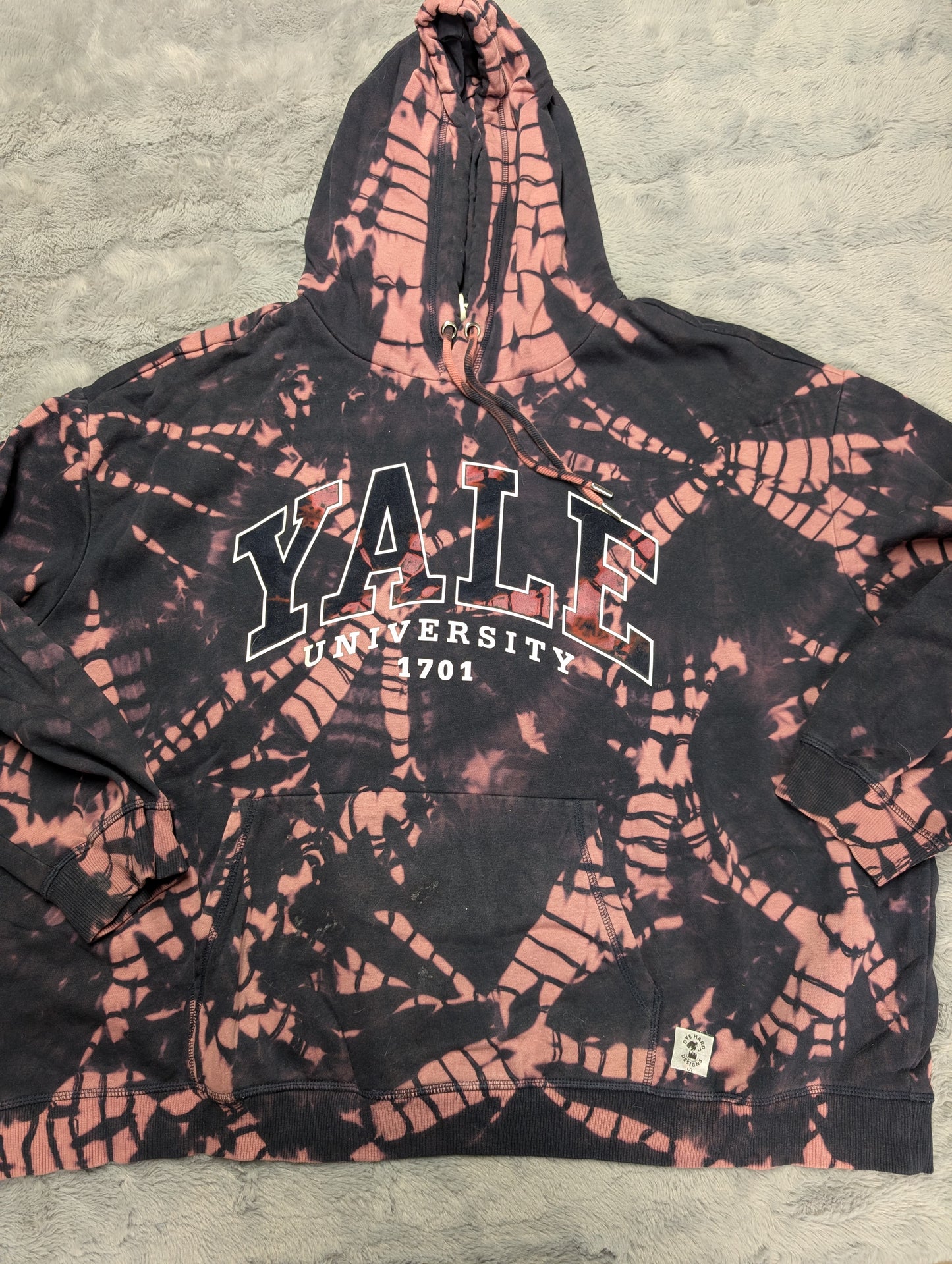 Yale University H&M Reverse Tie-Dye Hoodie Sweatshirt