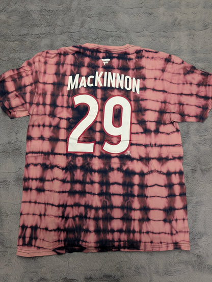 Colorado Avalanche #29 MacKinnon Reverse Tie-Dye T-Shirt