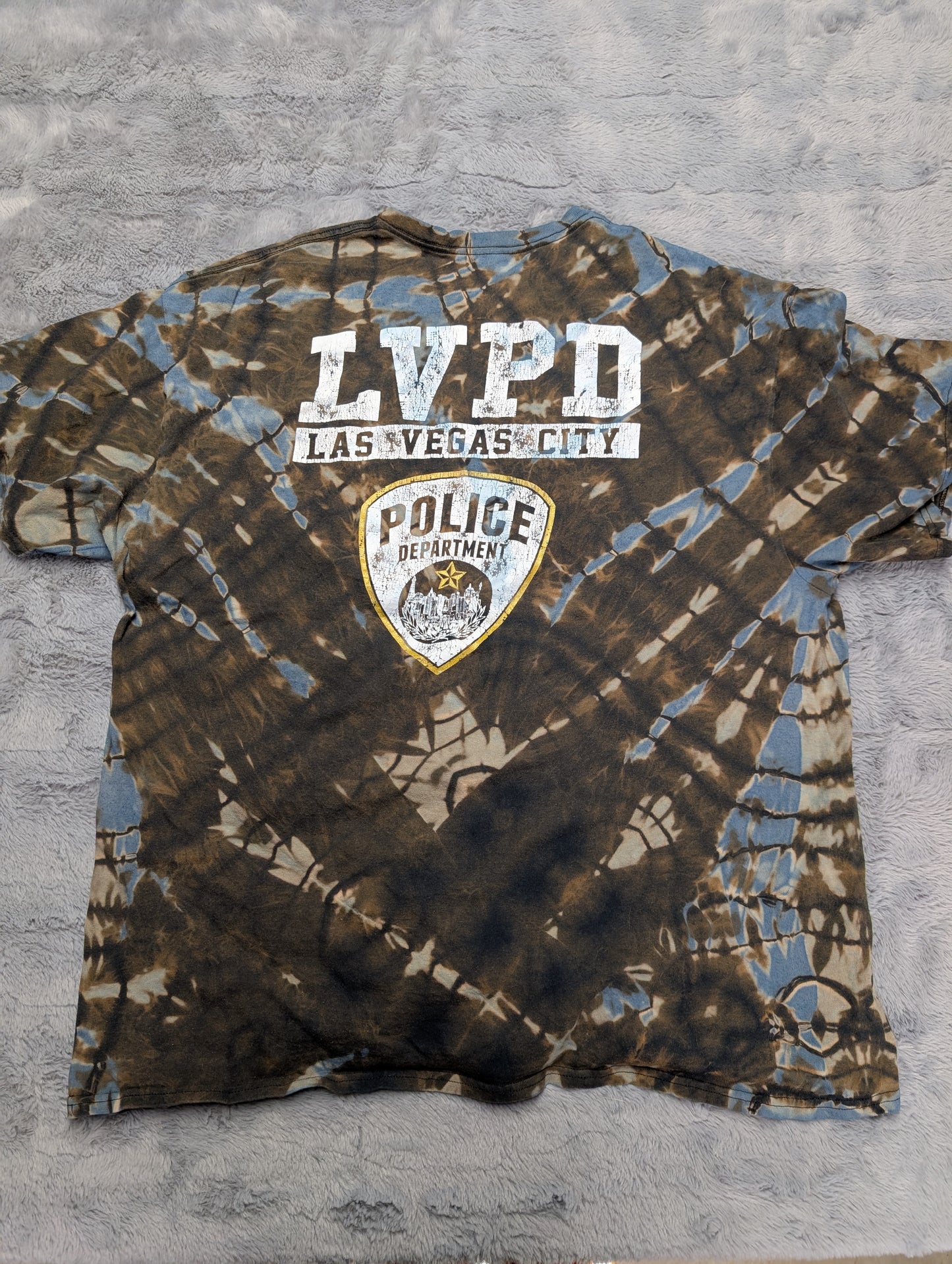 LVPD Las Vegas Police Double Reverse Tie-Dyed T-Shirt