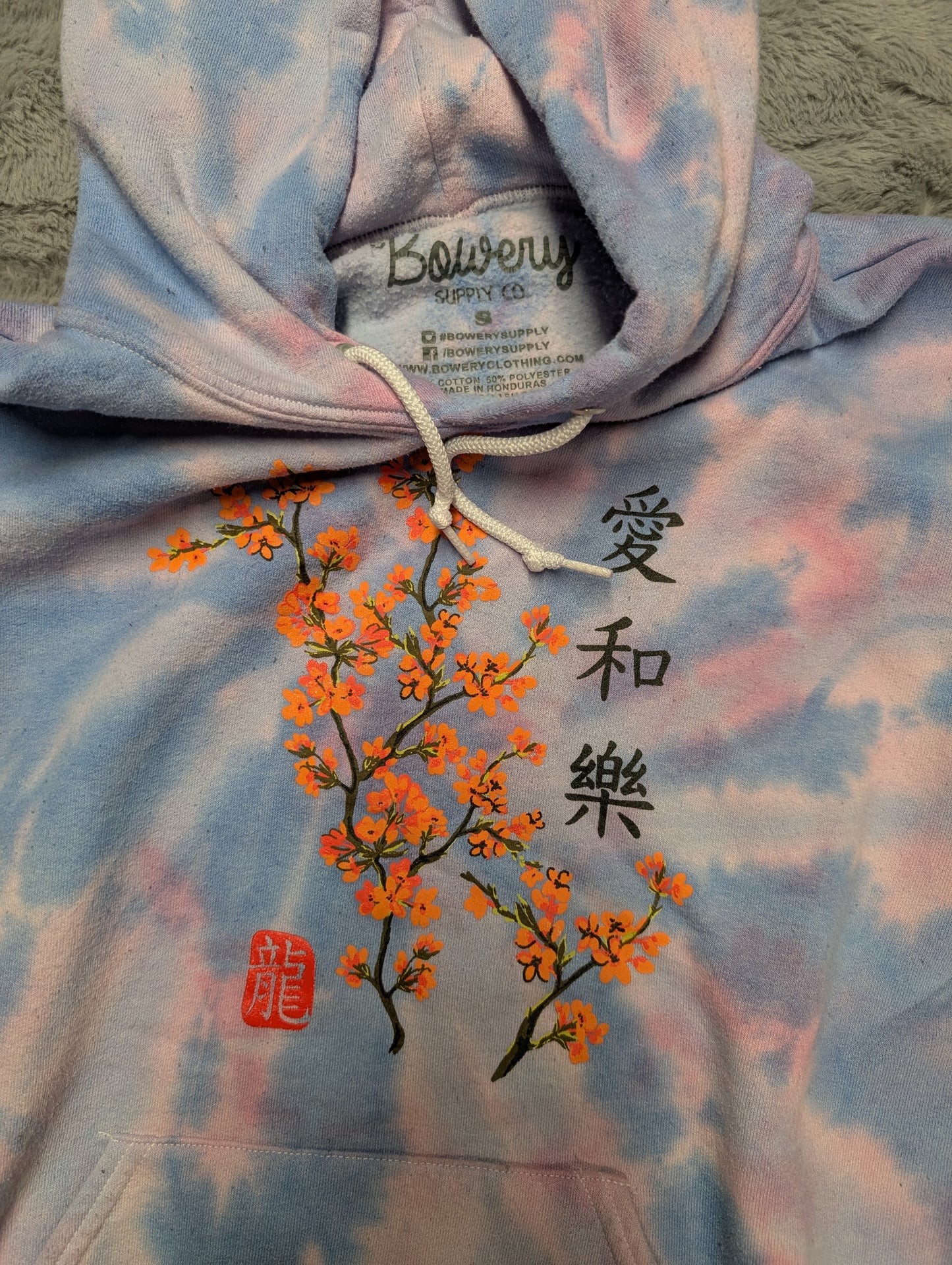Bowery Floral Sakura Pastel Tie-Dye Hoodie Sweatshirt