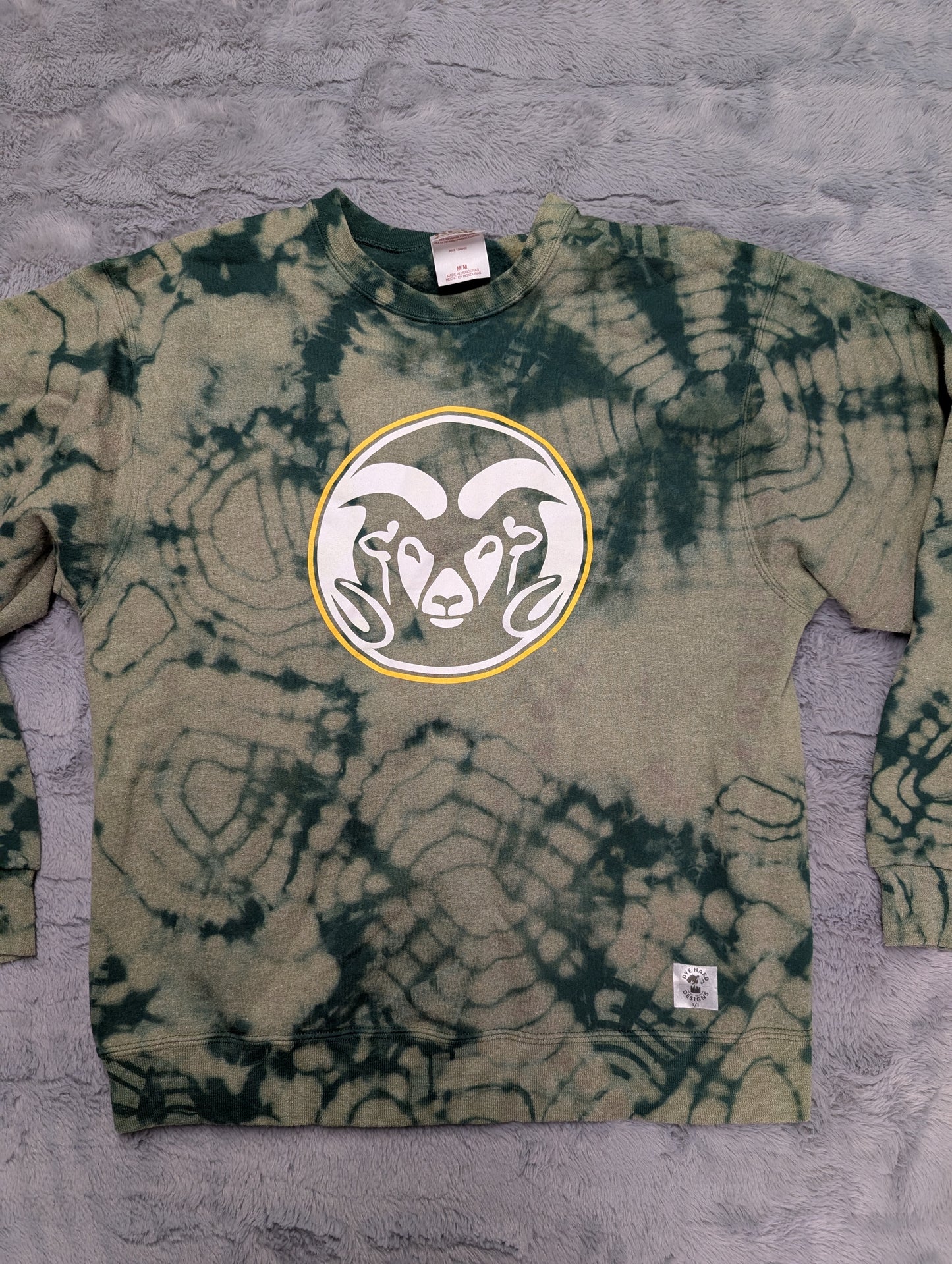 Colorado State University CSU Rams Reverse Tie-Dye Crewneck Sweatshirt