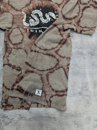 "Join or Die" Gadsden Flag Patriotic Snake Reverse Bleach Tie Dye T-Shirt