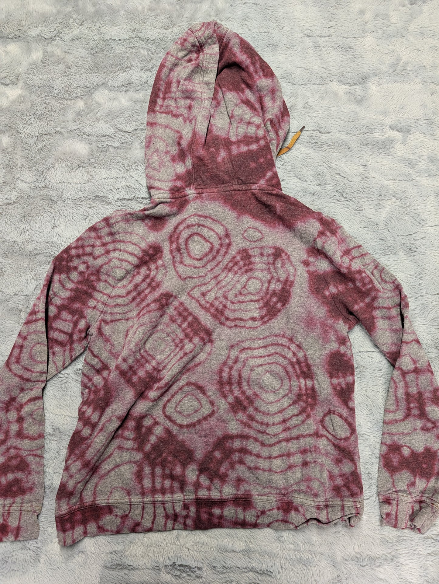 Nike Maroon Cowl Neck Reverse Tie-Dye Hoodie Sweatshirt