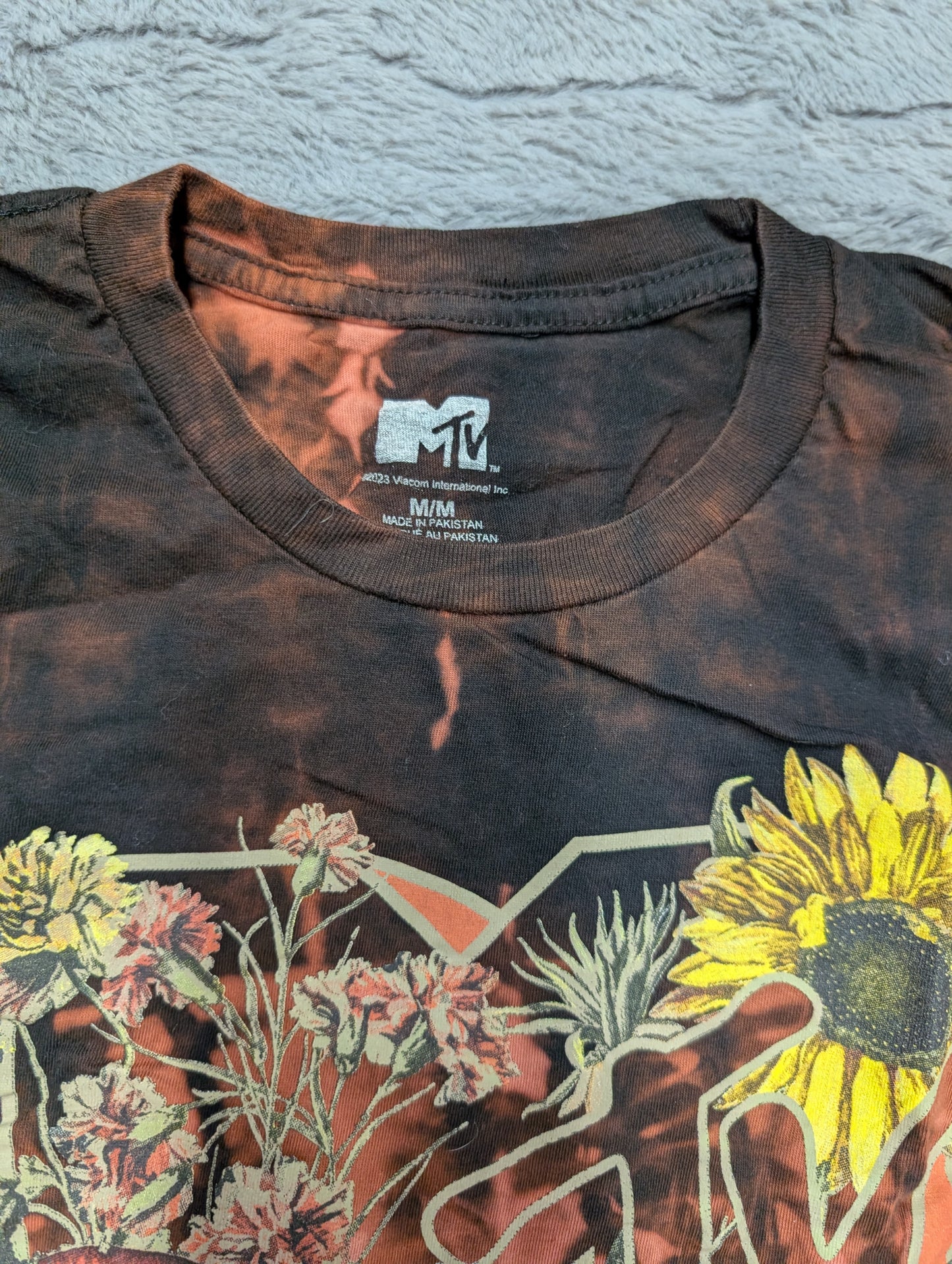 MTV Floral Logo Reverse Tie-Dye T-Shirt