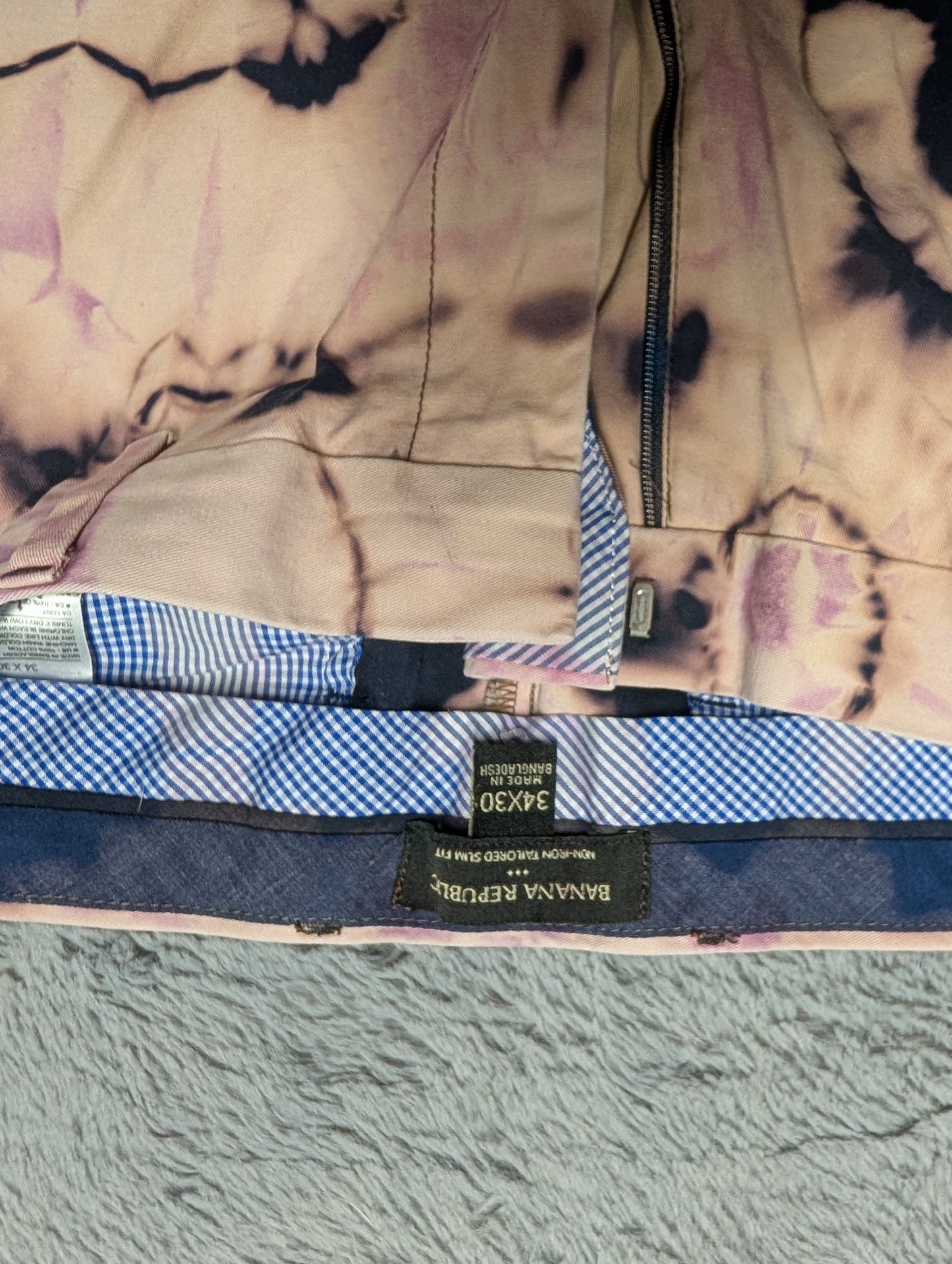 Banana Republic Reverse Tie-Dye No-Iron Pants 34x30