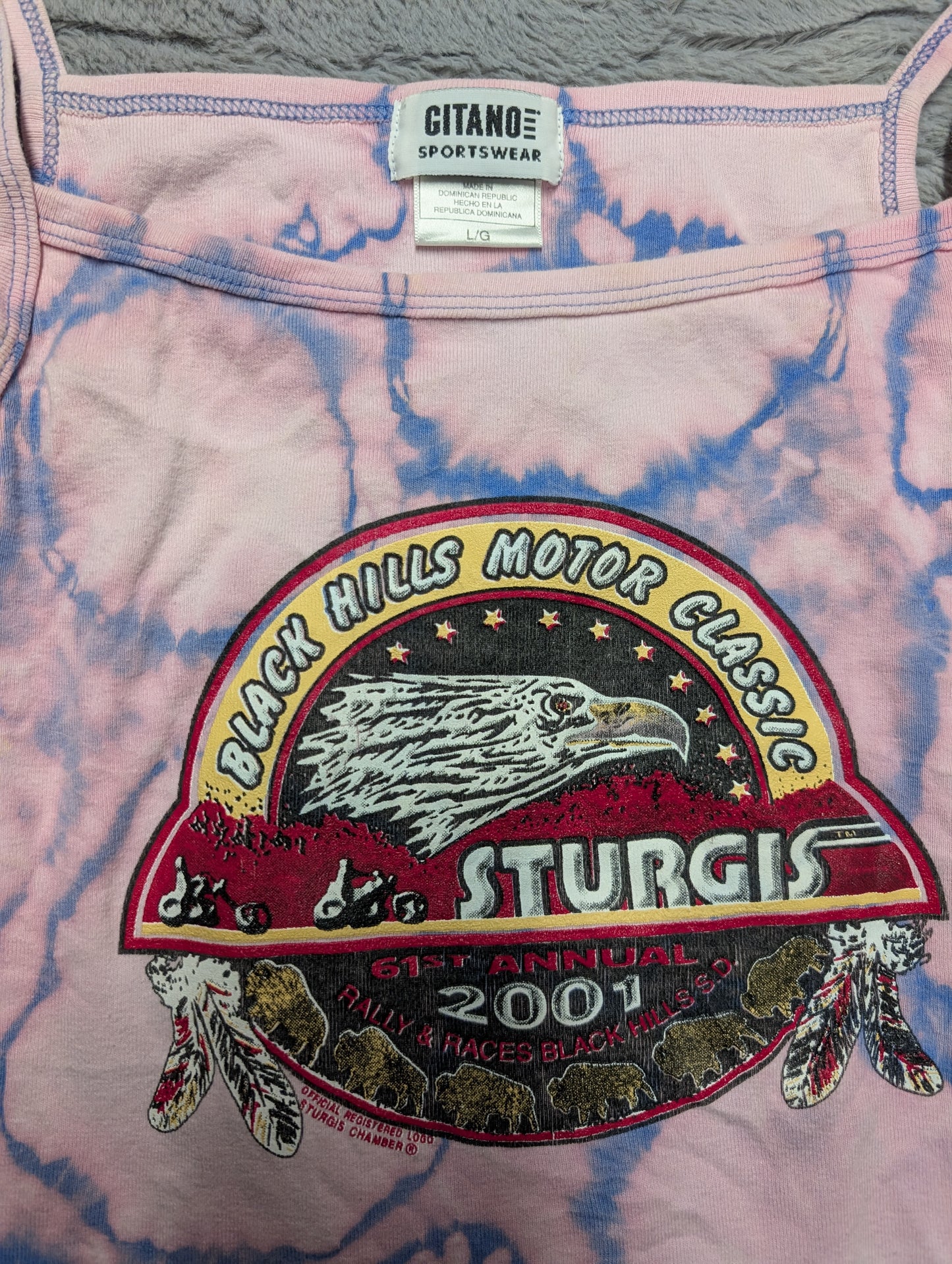 Sturgis 2001 Vintage Reverse Tie-Dye Tanktop