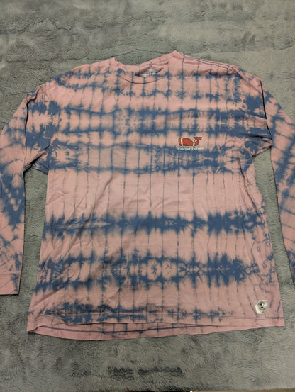 Vineyard Vines Football Reverse Tie-Dye Long Sleeve T-Shirt