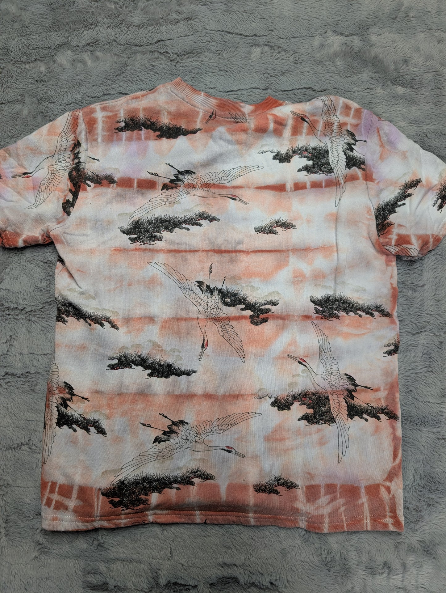 Forever 21 Swooping Cranes and Clouds Tie Dye Heavyweight Cotton T-Shirt