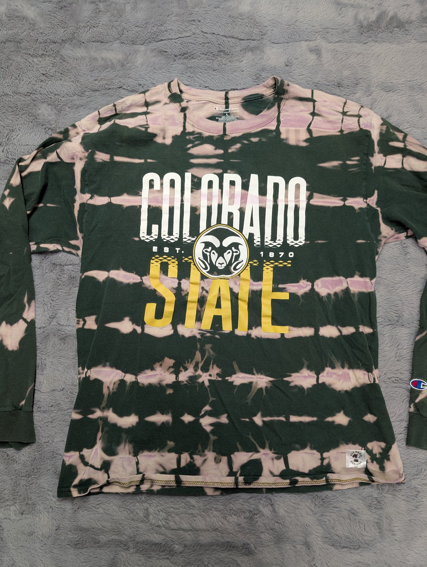 Colorado State CSU Rams Champion Reverse Tie-Dye Long Sleeve T-Shirt