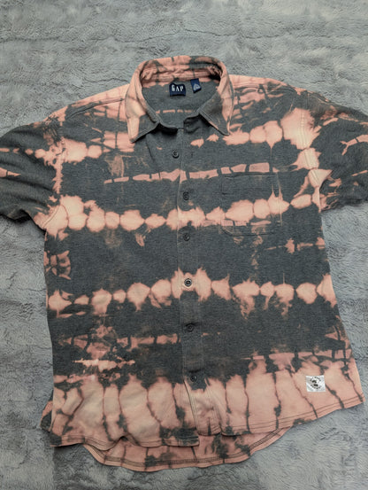 GAP Reverse Tie Dye Bleached Cotton Button Down