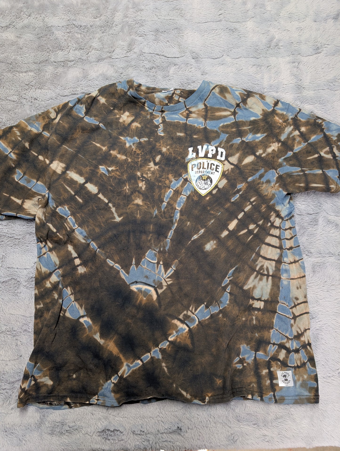 LVPD Las Vegas Police Double Reverse Tie-Dyed T-Shirt