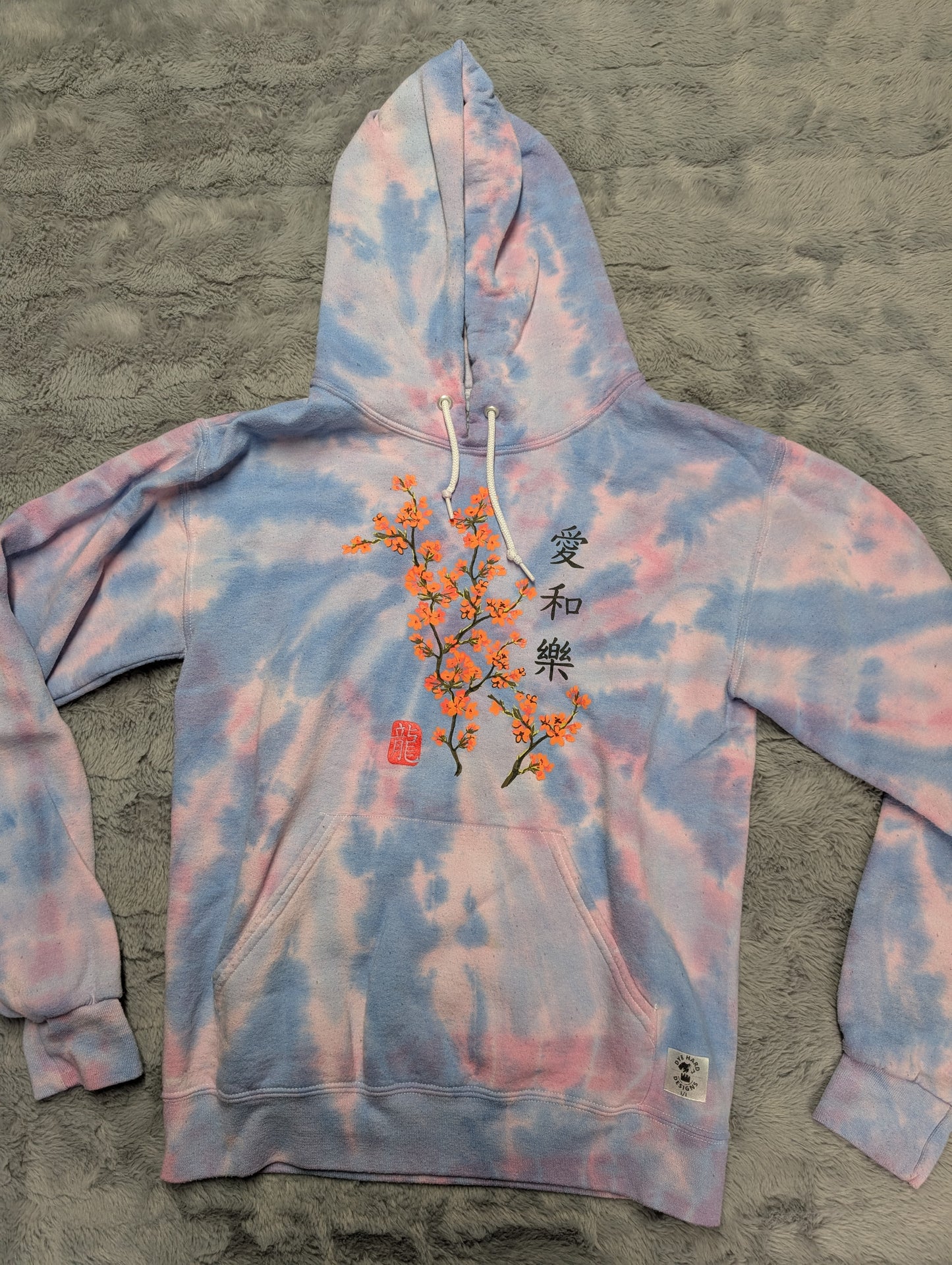 Bowery Floral Sakura Pastel Tie-Dye Hoodie Sweatshirt