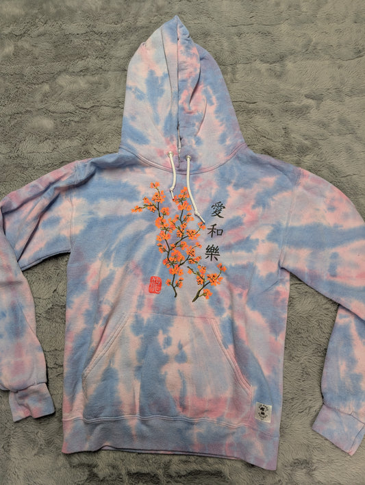 Bowery Floral Sakura Pastel Tie-Dye Hoodie Sweatshirt