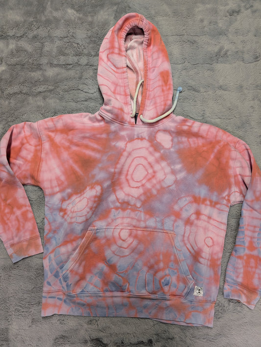 Traditional Tie-Dye Dye Universal Thread Hoodie Sweatshirt Peach and Sky Blue