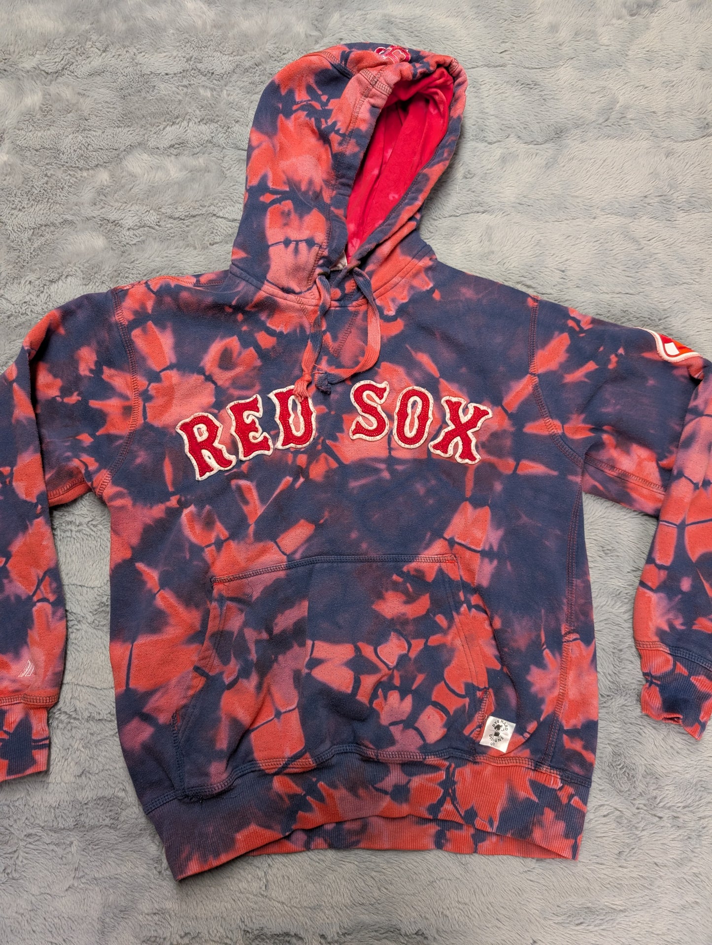 Red Sox Double Reverse Tie-Dyed Hoodie Sweatshirt