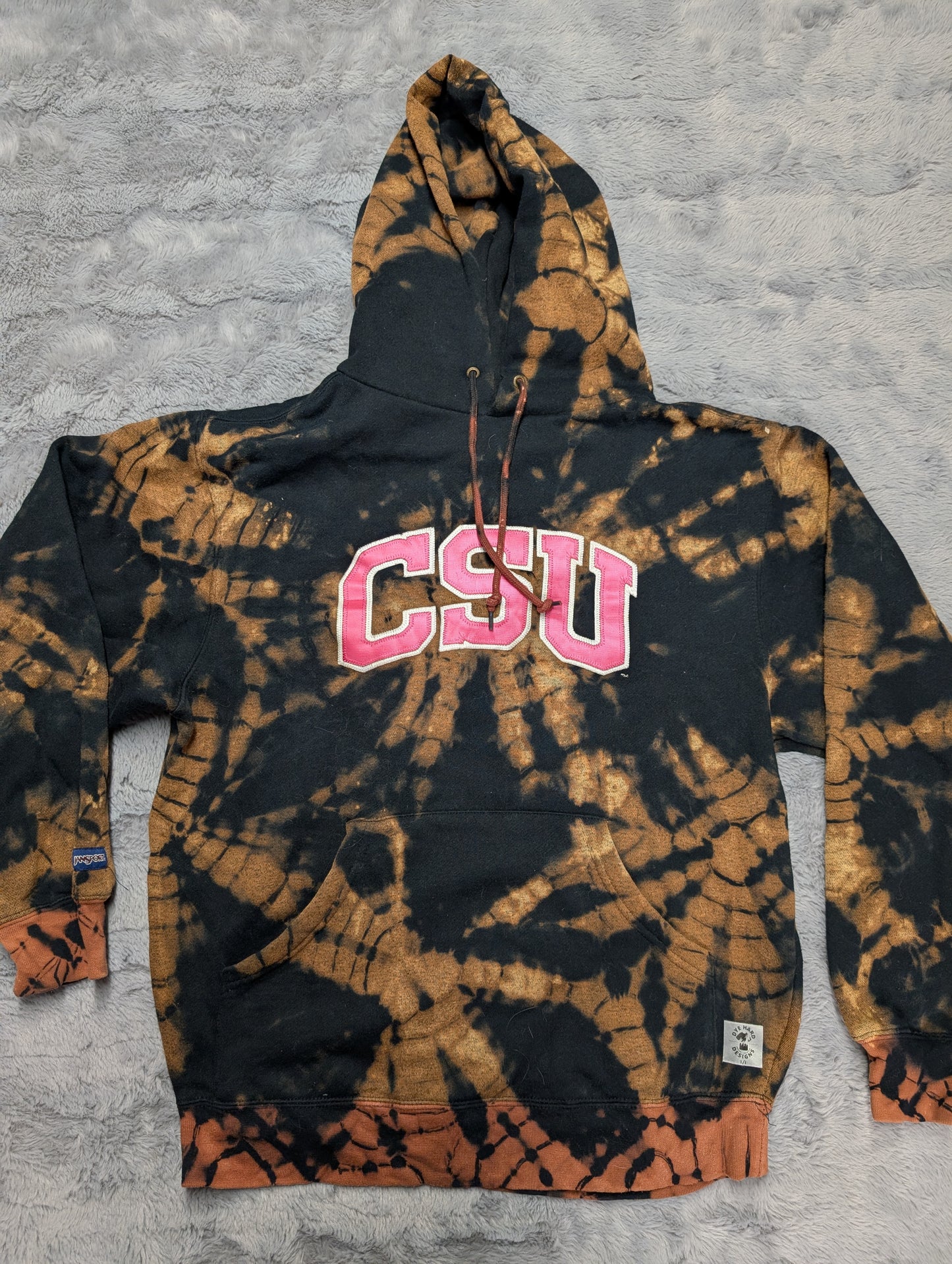 Colorado State University CSU Reverse Tie-Dye Hoodie Sweatshirt