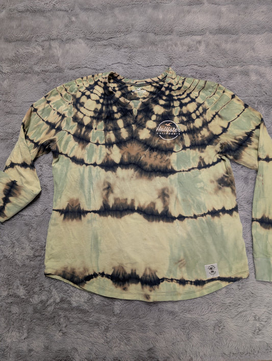 Vintage Hollister Lightweight Cotton Double Tie-Dyed Long Sleeve T-Shirt