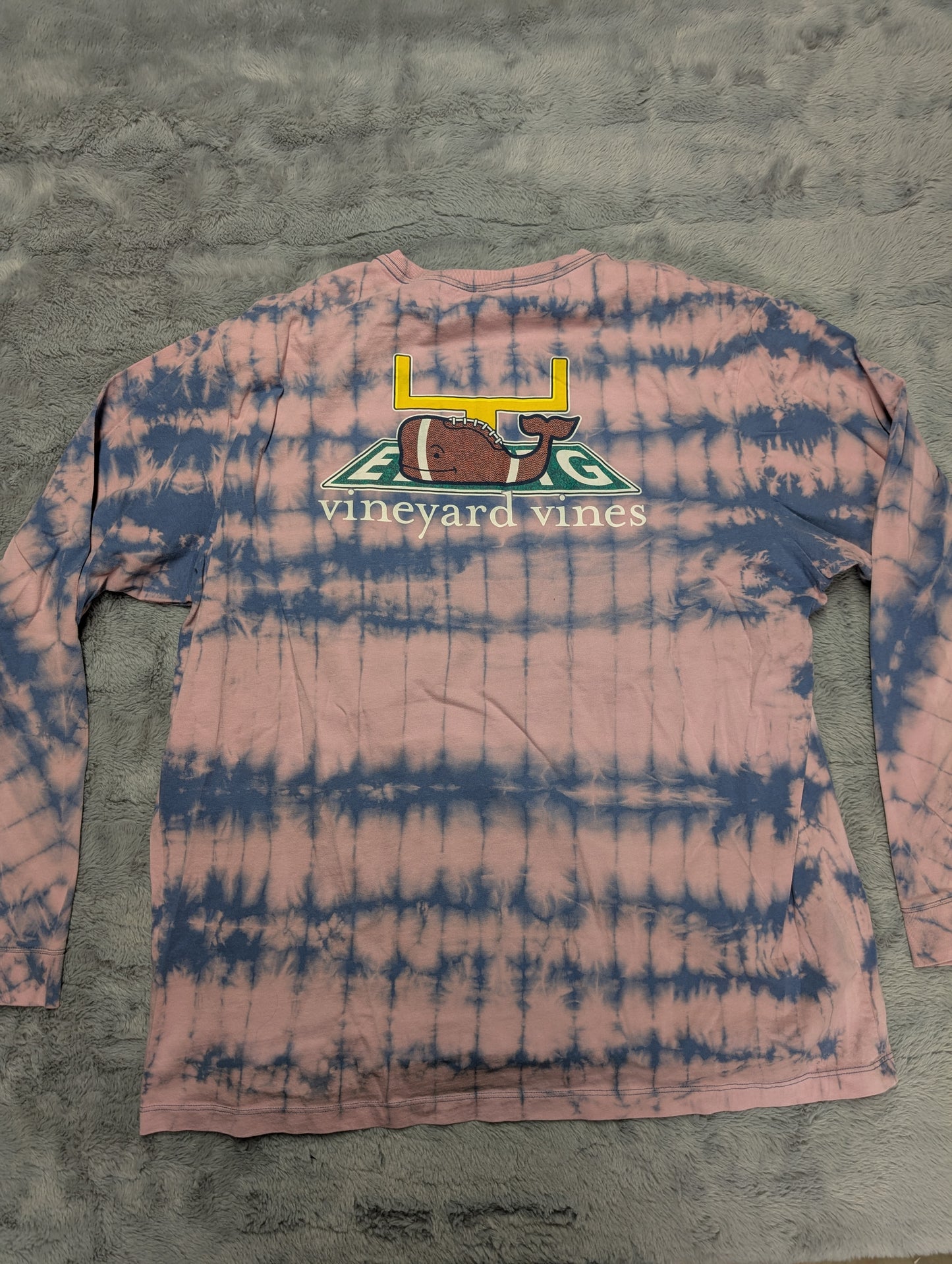 Vineyard Vines Football Reverse Tie-Dye Long Sleeve T-Shirt