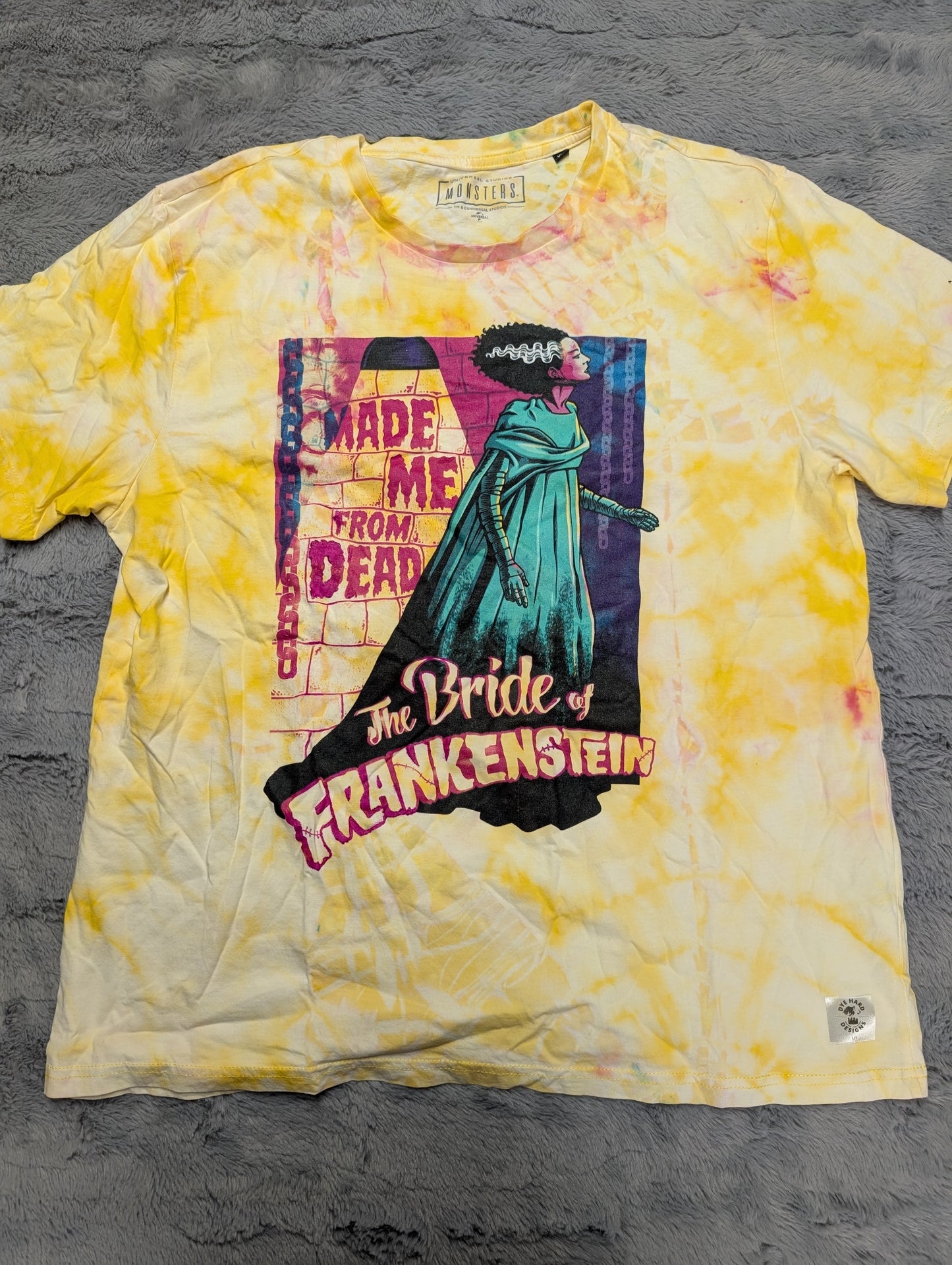 Bride of Frankenstein "Monsters" Universal Studios Reverse Tie-Dye T-Shirt