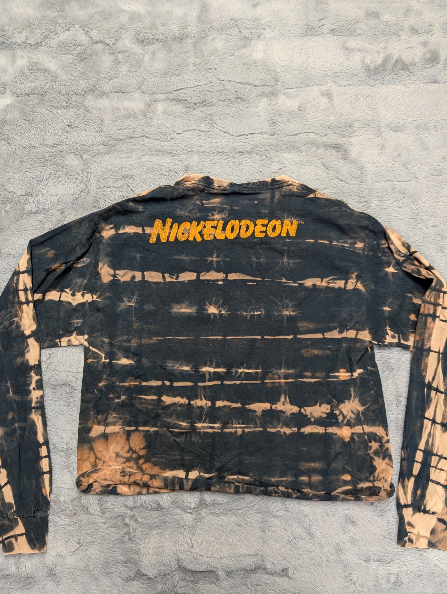 Nickelodeon Characters Reverse Tie-Dye Cropped Long Sleeve T-Shirt