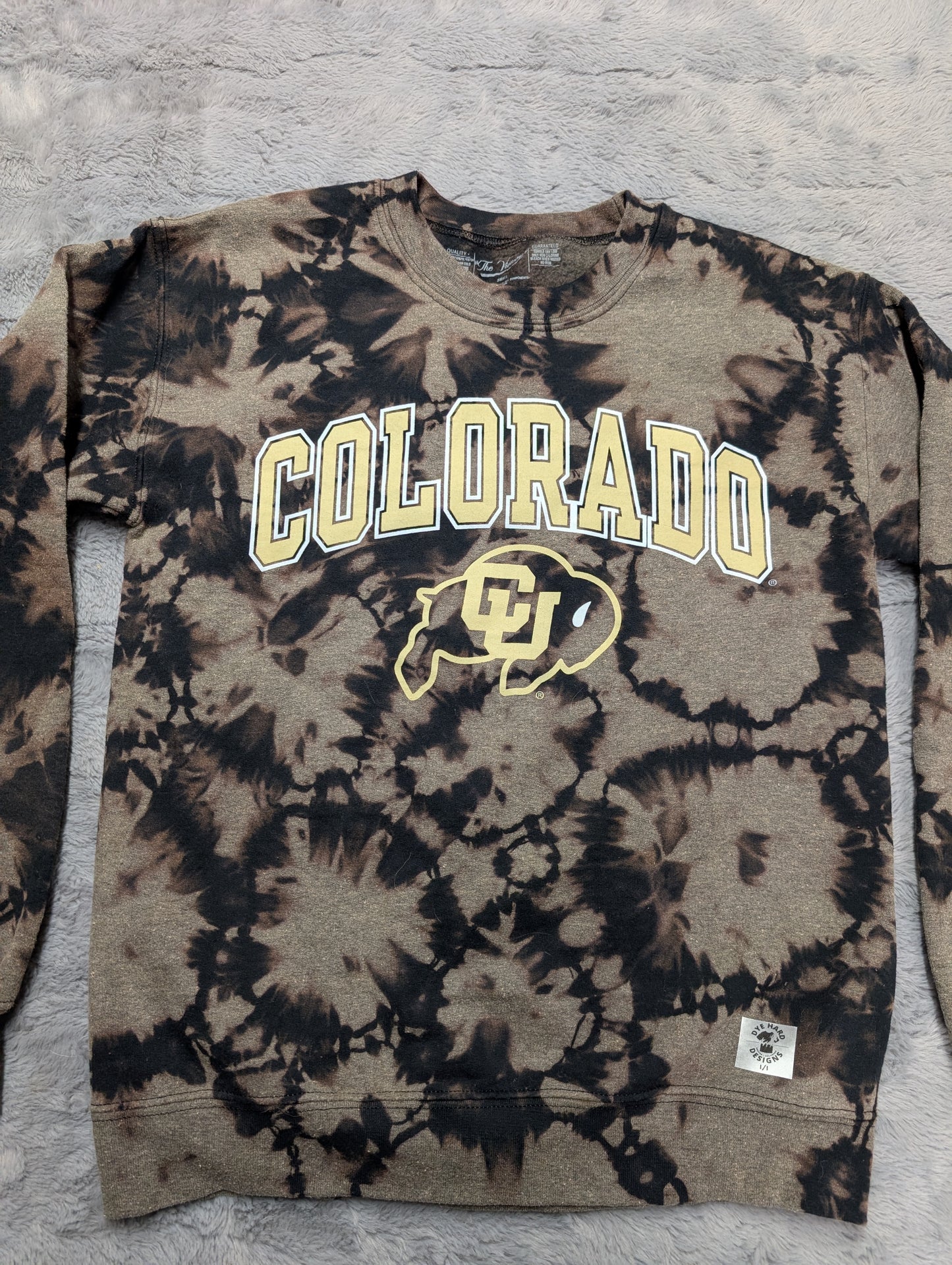 University of Colorado CU Boulder Buffs Reverse Tie-Dye Crewneck Sweatshirt