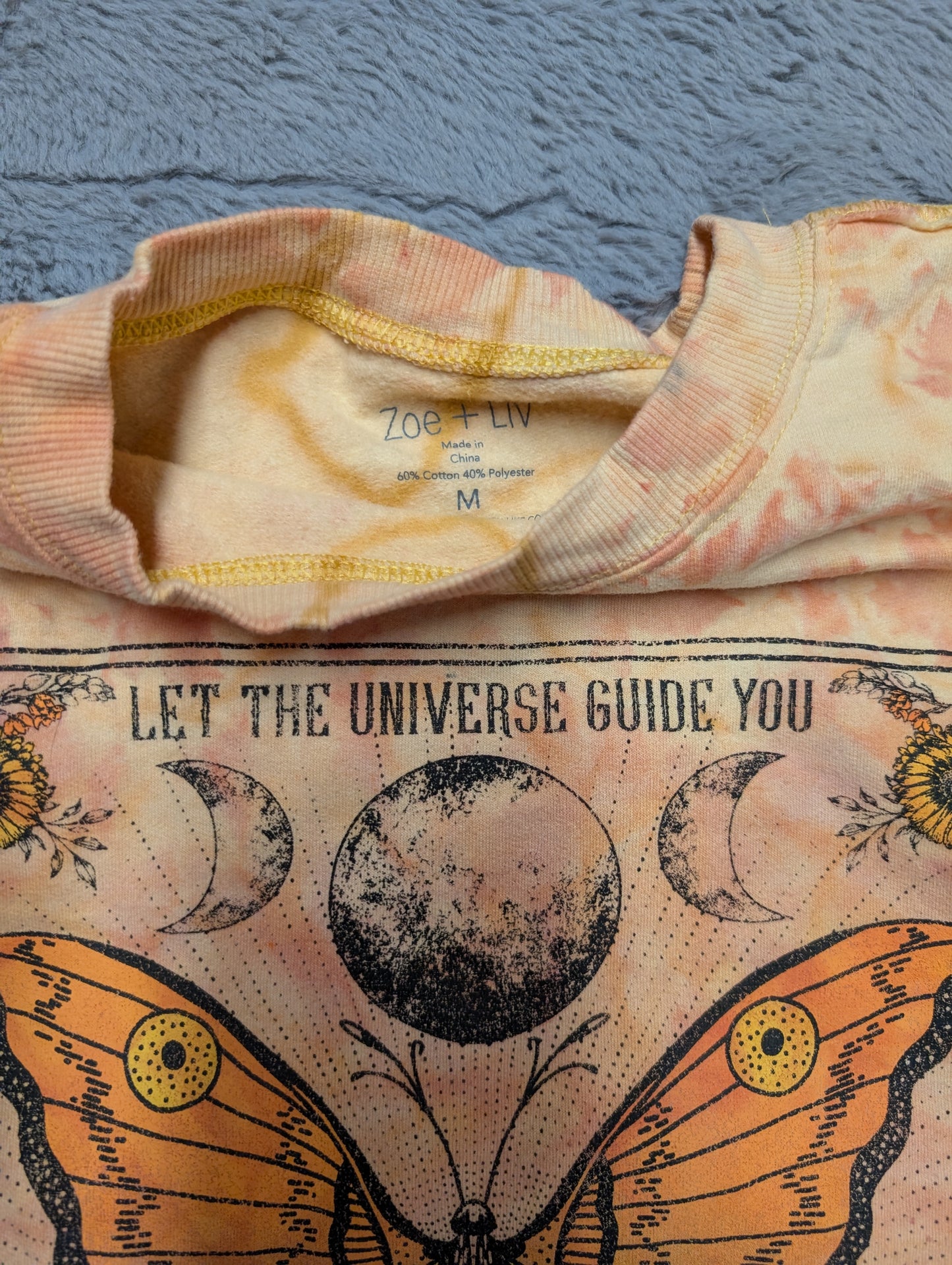 Let the Universe Guide You Zoe+Liv Celestial Cropped Crewneck Sweatshirt