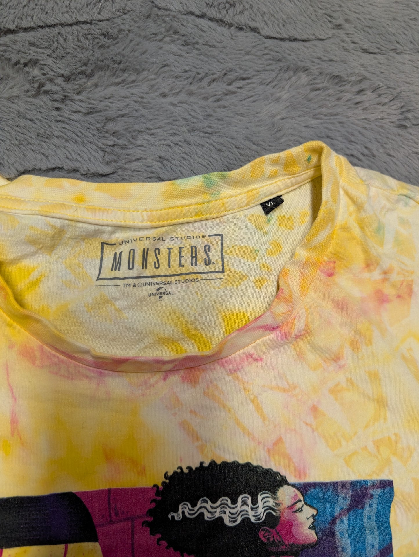 Bride of Frankenstein "Monsters" Universal Studios Reverse Tie-Dye T-Shirt