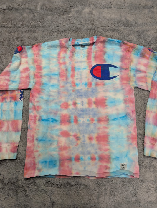 Champion Striped Traditional Tie-Dye Long Sleeve T-Shirt