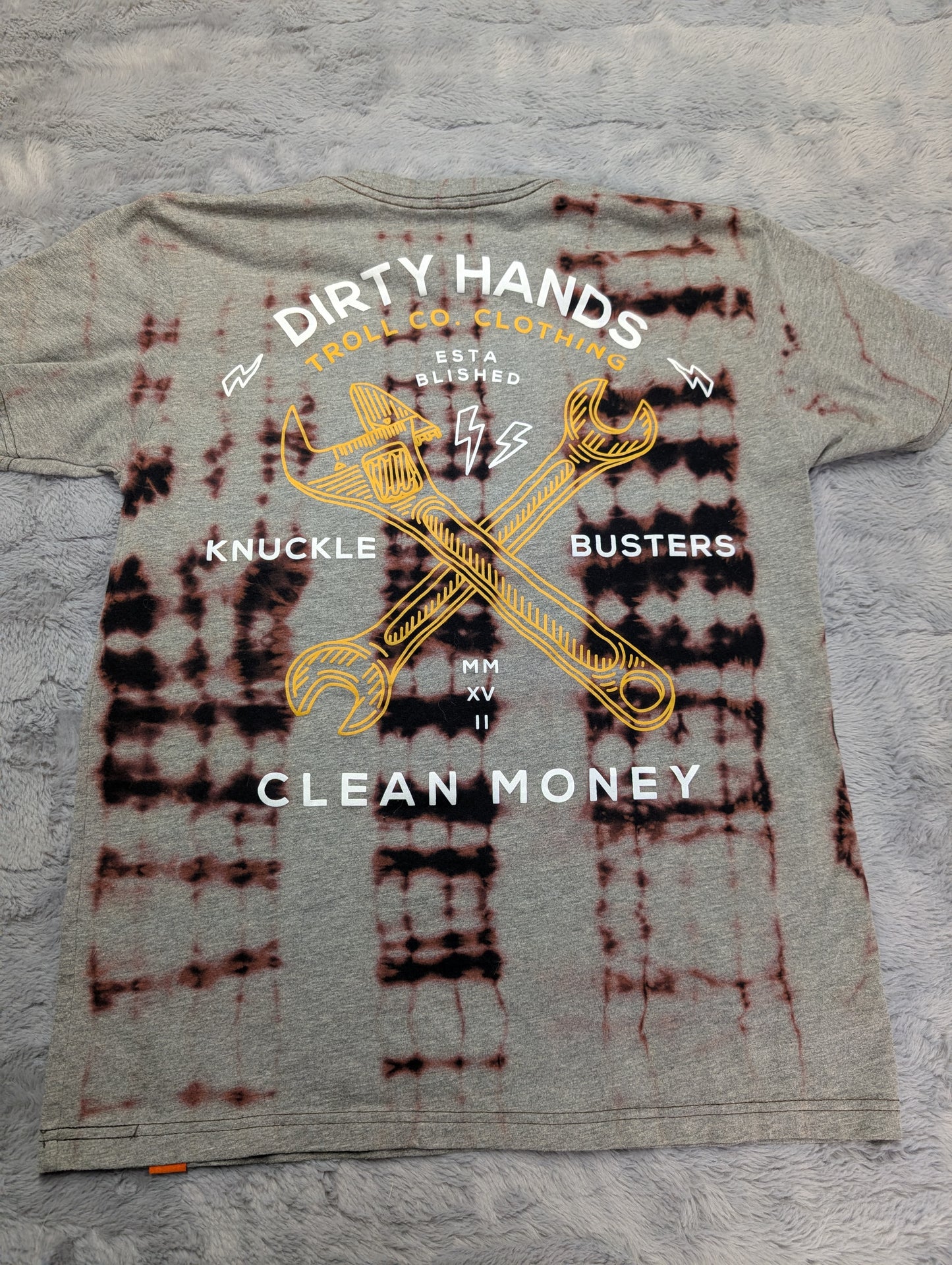 Dirty Hands Clean Money Troll Co. Reverse Tie-Dye T-Shirt