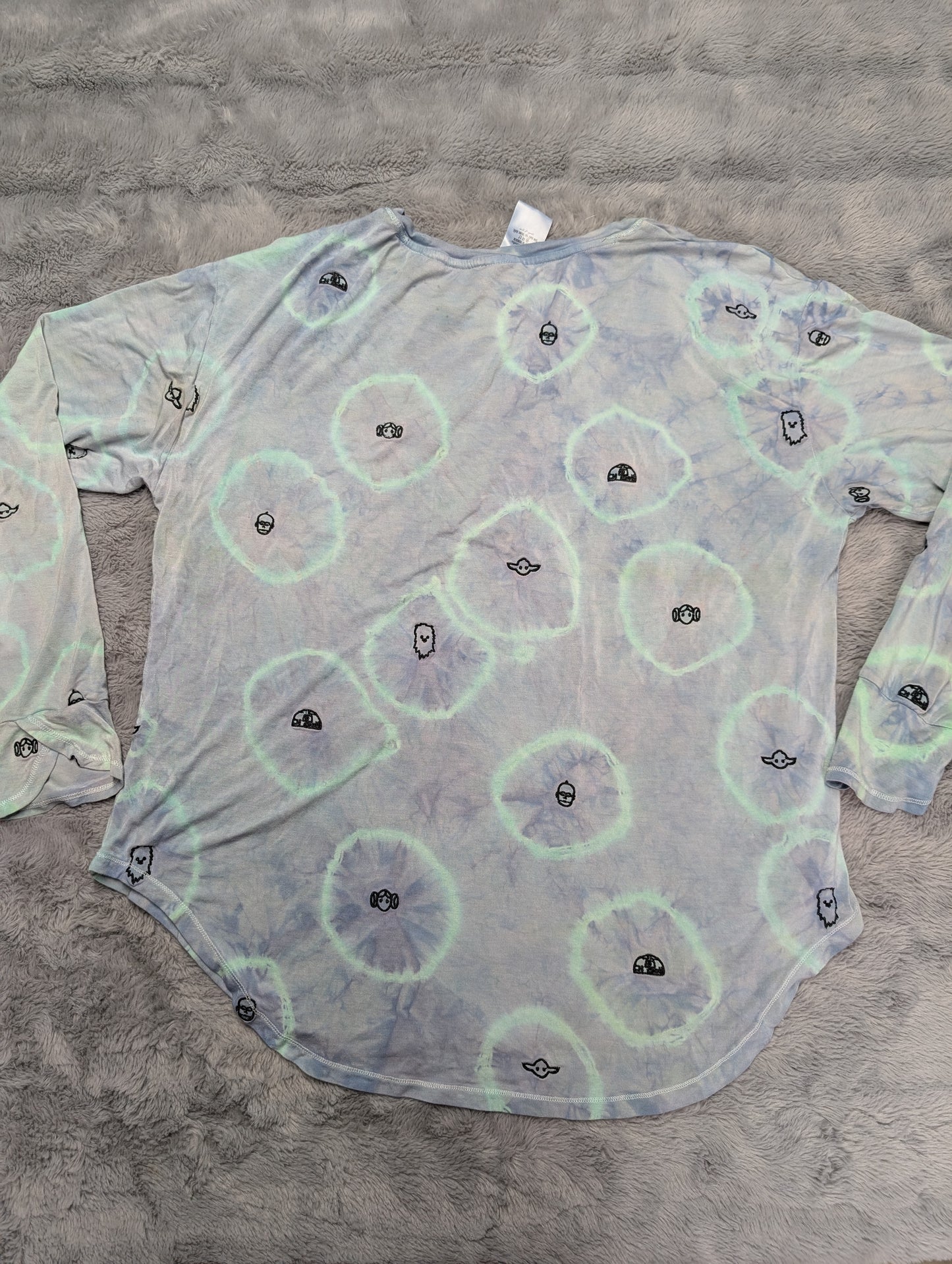 Star Wars Pastel Tie Dye Long Sleeve T-Shirt with Embroidered Characters