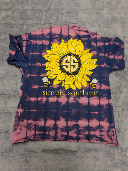 Simply Southern Sunflower "Bee Kind" Reverse Tie-Dye T-Shirt