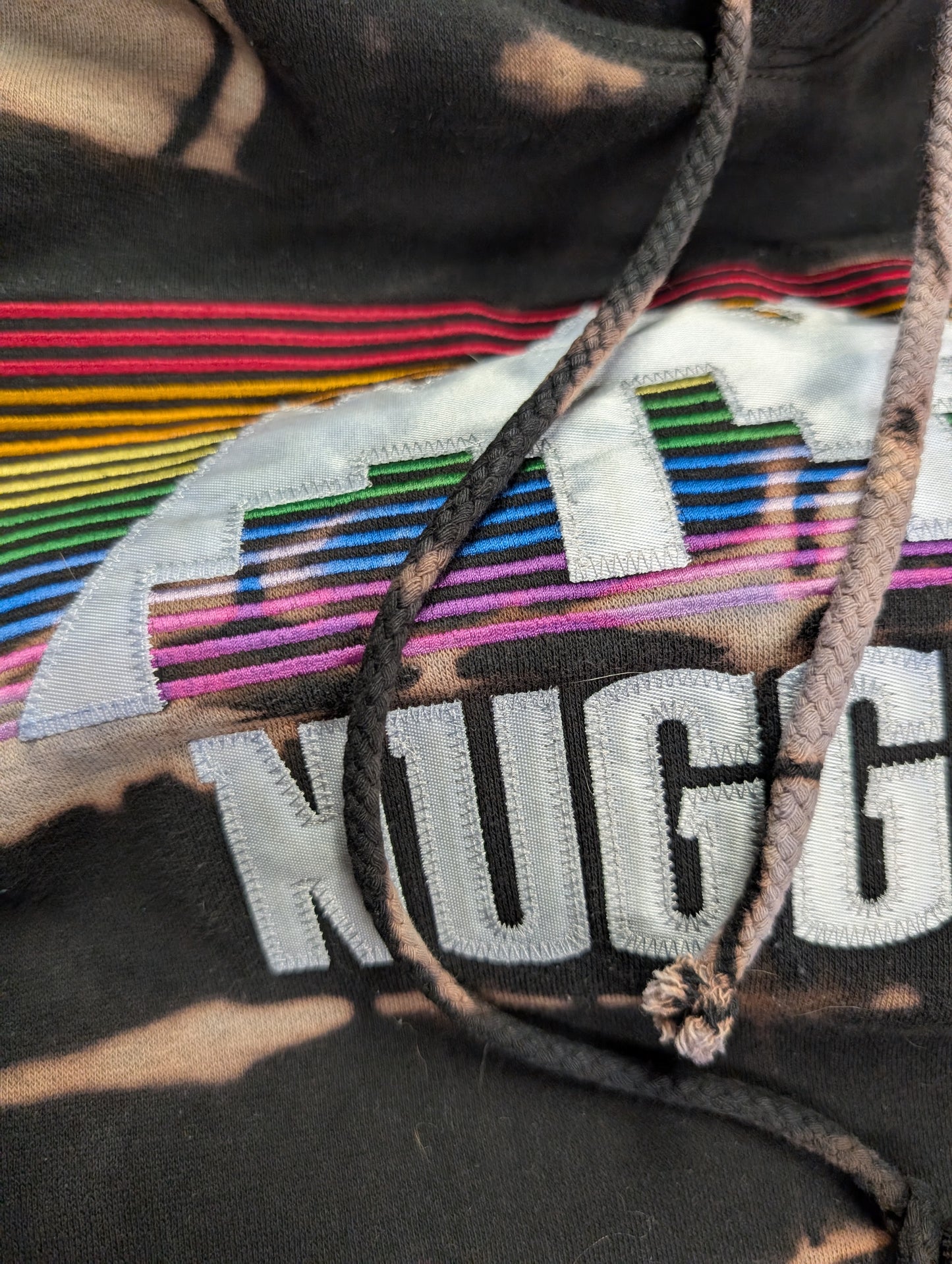 Denver Nuggets OG Rainbow Logo Reverse Double Tie-Dyed CI Sport Hoodie