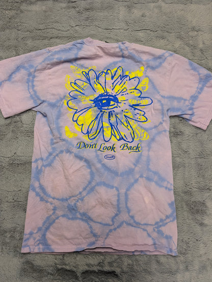 HUF "Don't Look Back" Cat and Floral Circular Tie Dye T-Shirt