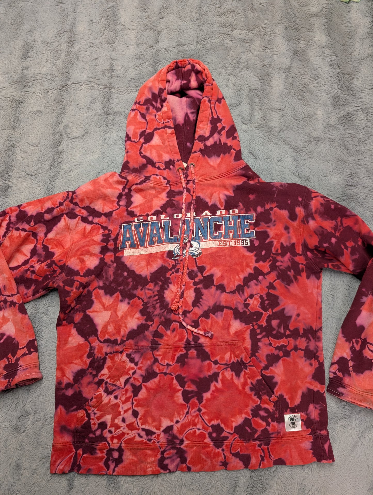 Colorado Avalanche NHL Reverse Double Tie-Dye Sweatshirt Hoodie