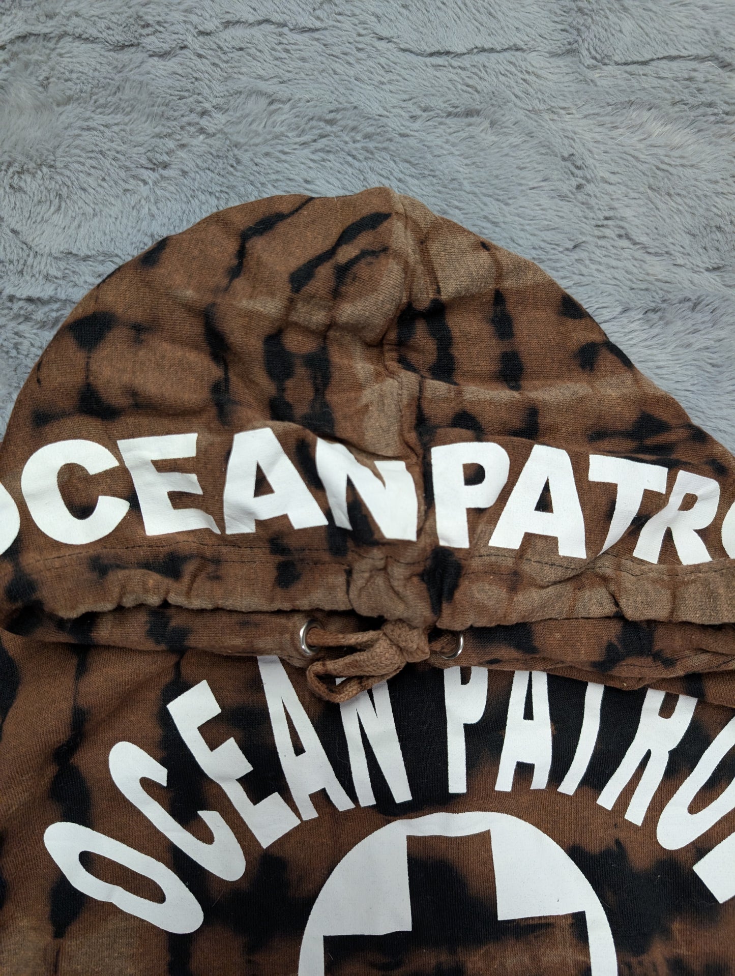 Ocean Patrol Reverse Tie-Dye Cropped Hoodie Sweatshirt