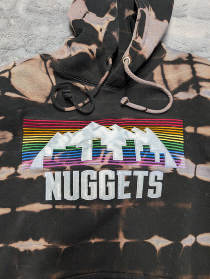 Denver Nuggets OG Rainbow Logo Reverse Double Tie-Dyed CI Sport Hoodie