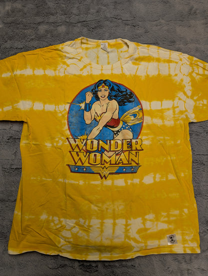 Wonder Woman Yellow Monochrome Reverse Tie-Dye Tie-Dye T-Shirt