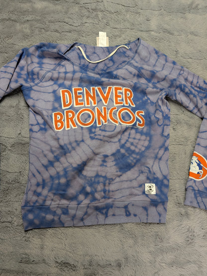 Denver Broncos "Junk Food" Reverse Tie-Dye Crewneck Sweatshirt