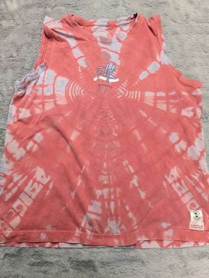 Life is Good "Simplify" Adirondack Chair Double Reverse Tie-Dyed Tank Top