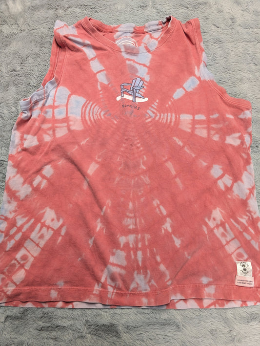 Life is Good "Simplify" Adirondack Chair Double Reverse Tie-Dyed Tank Top