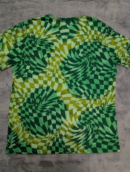 St. Patrick's Day "I Feel Lucky" Checkerboarded Reverse Tie-Dye T-Shirt