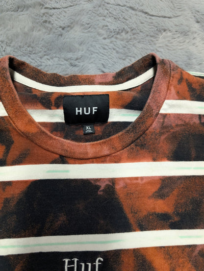 HUF Worldwide Since 2002 Striped Reverse Tie-Dye T-Shirt