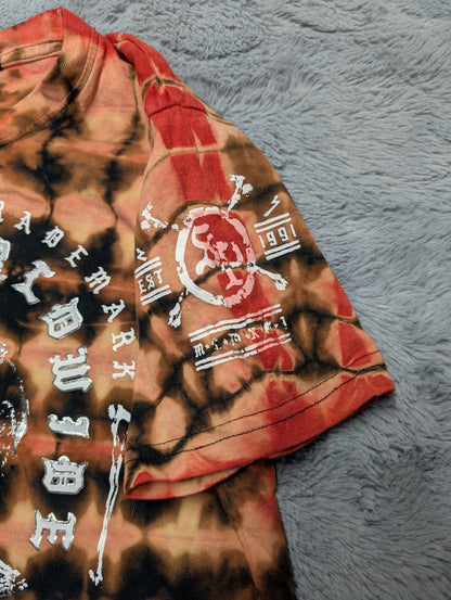Southpole Vintage Skull and Crossbones Famous Worldwide Reverse Double Tie-Dyed Lightweight T-Shirt