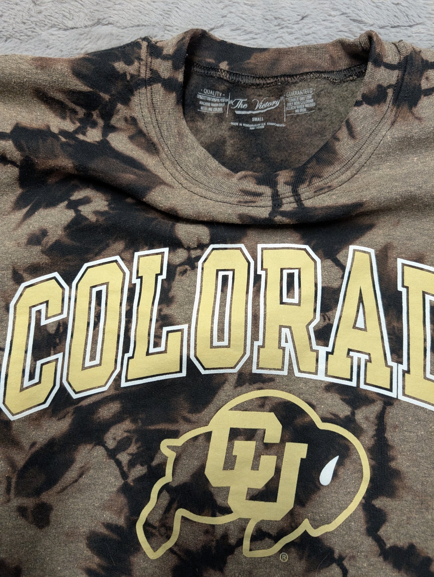 University of Colorado CU Boulder Buffs Reverse Tie-Dye Crewneck Sweatshirt