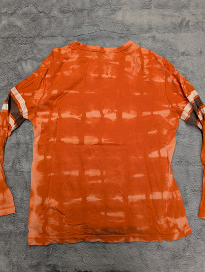 Denver Broncos Reverse Tie-Dye Long Sleeve Ringer T-Shirt