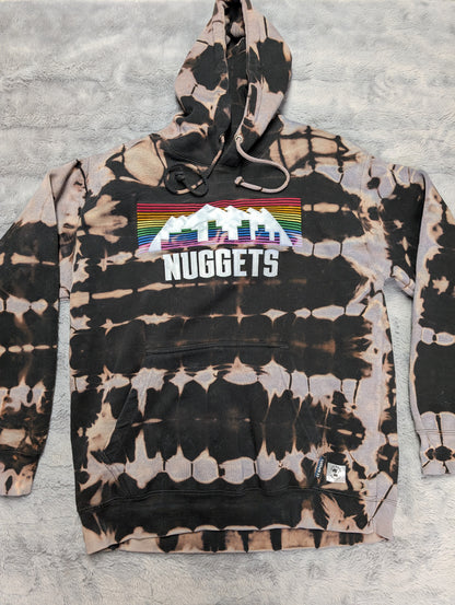 Denver Nuggets OG Rainbow Logo Reverse Double Tie-Dyed CI Sport Hoodie