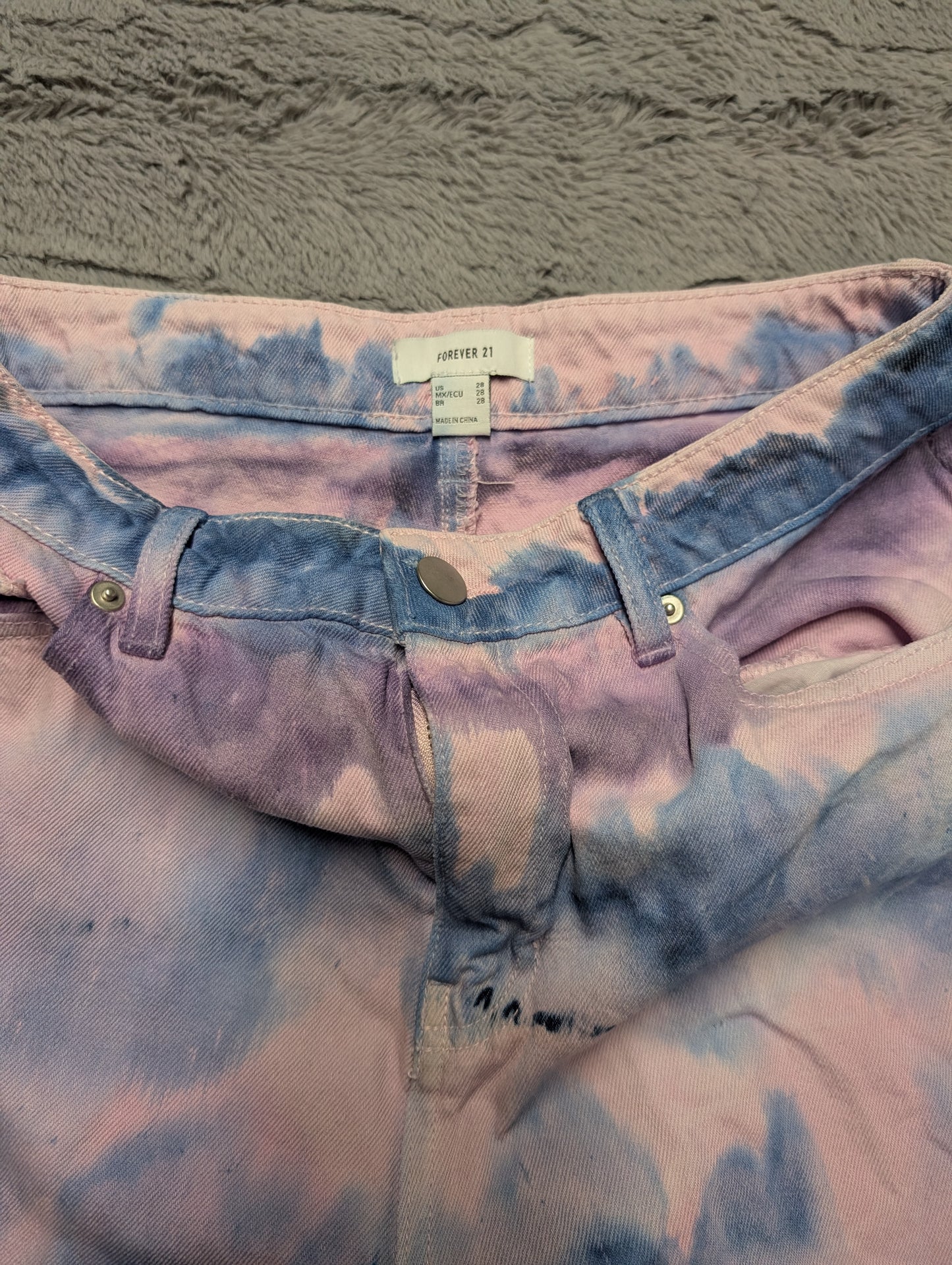 Forever 21 Pastel Color Tie-Dyed Denim